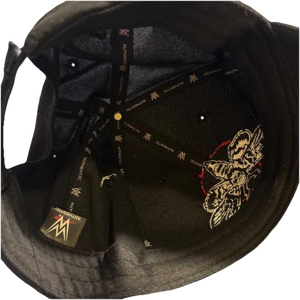 WWE Bray Wyatt Moth Logo Baseball Cap Mens Black Excellent Adjustable OSFM - Picture 6 of 6